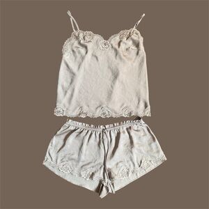 Victoria's Secret Taupe Lace Pajama Set